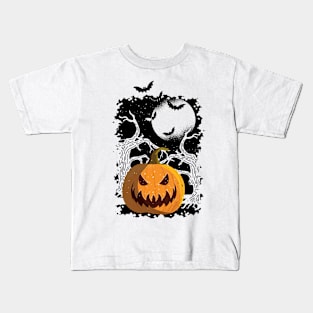 Halloween vintage design Pumpkin Kids T-Shirt